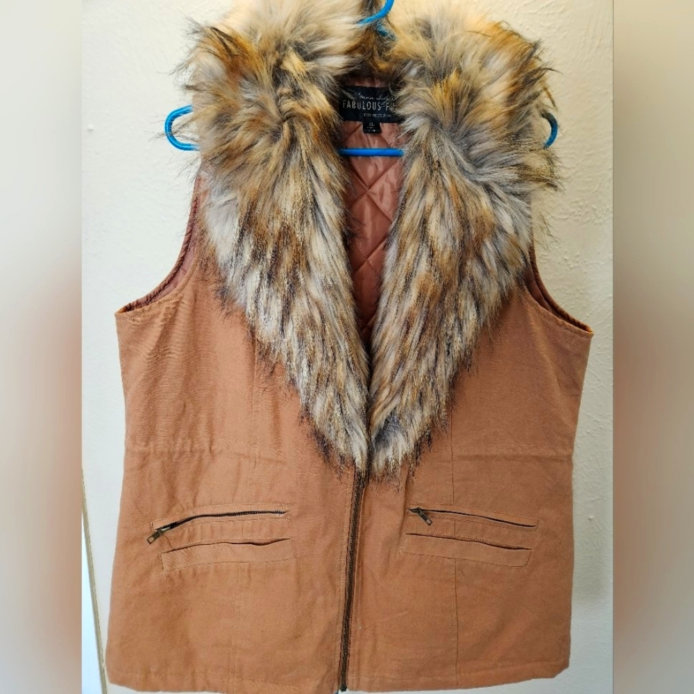 Fabulous Furs Sleevless Faux Fur Vest